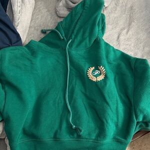 Green Crop Hoodie